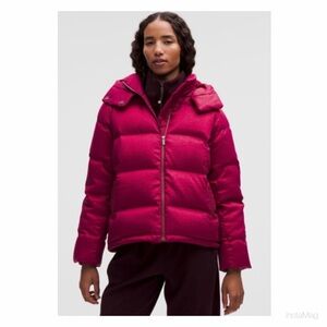 NEW Lululemon Wunder Puff 600 Down Fill Jacket Shine Berry Rumble Size 12